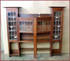 Large Liberty & Co Carved Mahogany display cabinet